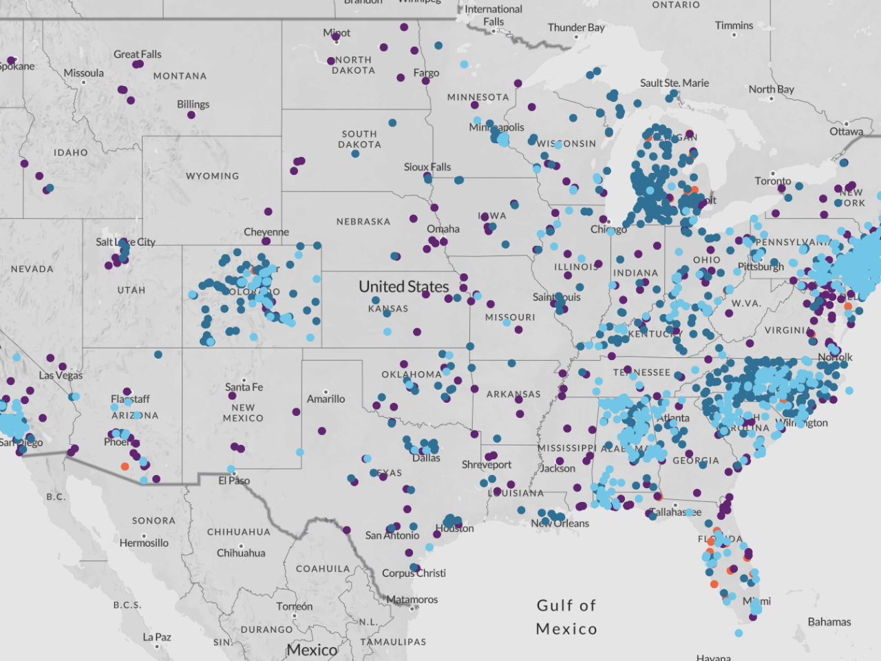 EWG pfas map